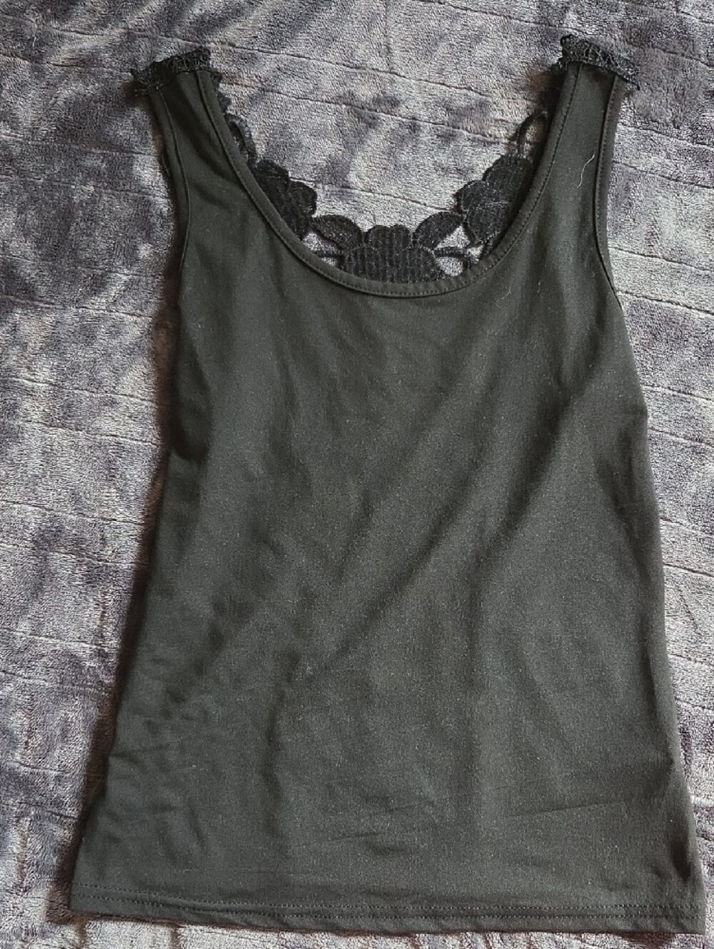 Black Lace In Back-Solid Front Women’s Tank Top